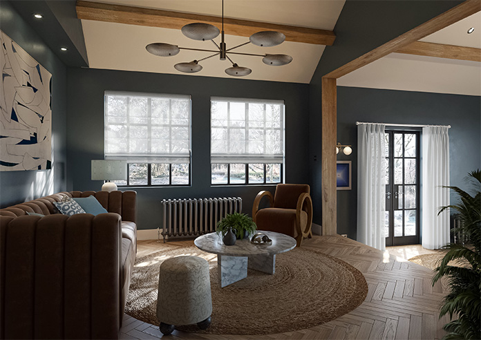 Salerno Voile, Dove Grey - Roman Blind - Image 6